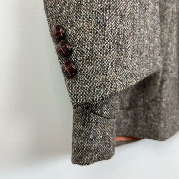 Vintage Oakton Men’s 46R Pure Virgin Wool Classic Grey Suit Jacket Sports Coat - Picture 2 of 12